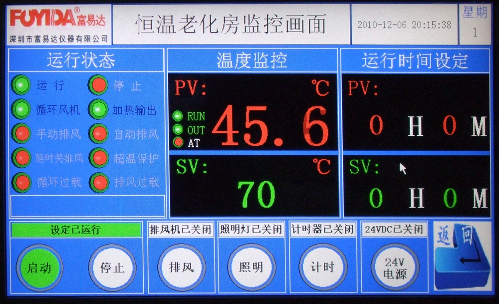 触摸屏老化房控制系统